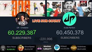 LIVE: Ronaldo vs Dude Perfect - Cristiano Ronaldo Live Sub Count Battle!