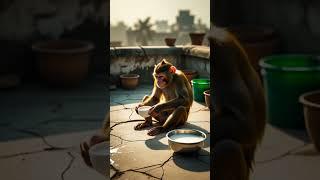 Monkey Captured In CCTV camera #emtionalstory #aivideo #cartoon #animatedstory #funnyshorts