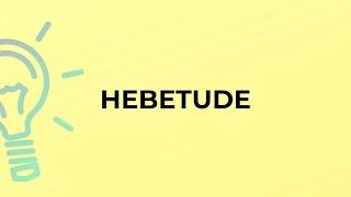 What is the meaning of the word HEBETUDE?