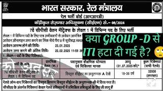 RAILWAY GROUP -D Finally Official Notice , क्या GROUP -D से ITI हटा दिया गया है? #groupd #groupd2024