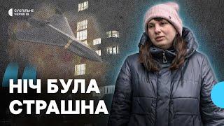 "Ніч була страшна": ліквідація наслідків влучання російського дрона у десятиповерхівку у Чернігові