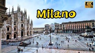 Milano, , the fashionable, secret capital of Italy, A unique walk in the rain，Walking tour,4K