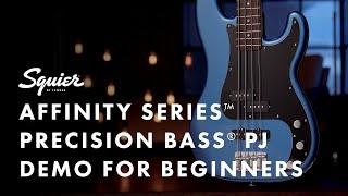 Squier Affinity Series Precision Bass PJ Demo For Beginners | Fender