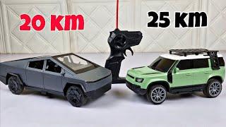 RC Off-road Defender Car Vs Tesla Cyber Truck Unboxing & Fight - Latest Toys Review
