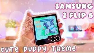 ⋆˙ CUTE GREEN PUPPY THEME  | Z FLIP 6 | samsung cute themes ⋆˙