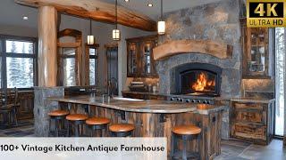 100+ Beautiful  Vintage Kitchen Antique Farmhouse Decorating Ideas