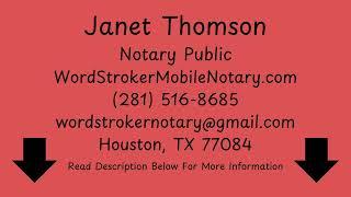 Notary Public Houston, TX 77084 Open Early & Late  I am the Notary Near You!