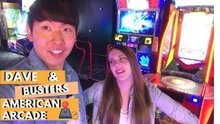 Trying Out an American Arcade + Dance Battle | Dave & Busters | AKA 국제커플 미국식 오락실에 가다!