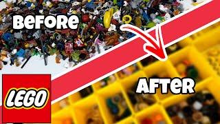 How I sort my 5k+ LEGO Minifigure pieces.