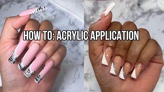 NAIL ACRYLIC APPLICATION TUTORIAL!