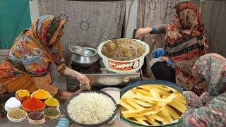 Sham Ky Khany Ki Routine || Barish ky Mosam Mein Bnai Aloo Pulao Recipe || Village Life || Irma's