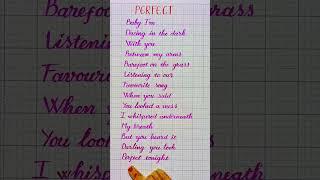 Perfect - Ed Sheeran | Lyrics Handwriting Nga Lee