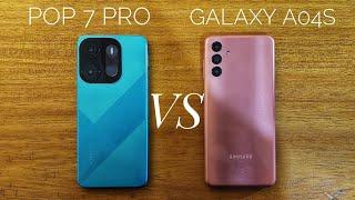 Tecno pop 7 pro vs Samsung galaxy a04s | speed test and full comparison.