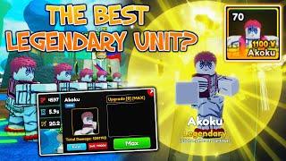 AKAZA MAX LEVEL SHOWCASE THE BEST DAMAGE LEGENDARY UNIT? In Anime Adventures Roblox