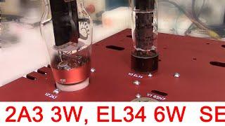 2A3 EL34 switchable SE tube amplifier build #1 ; fluxion audio