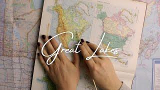 ASMR The Great Lakes (soft spoken, map tracing)