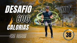 Treino em CASA | DESAFIO 600 calorias| HIIT | sem EQUIPAMENTO | 15 minutos