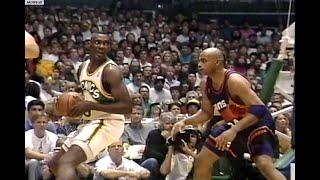 NBA On NBC - Shawn Kemp & Charles Barkley Highlights 1993 WCF Game 4