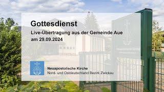 Gottesdienst der Neuapostolischen Kirche aus Aue am 29.09.2024 - 10:00 Uhr