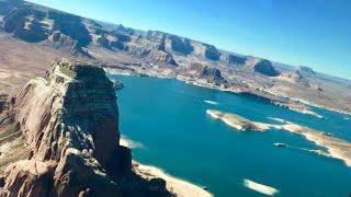 Flying over Lake Powell & Glen Canyon, Colorado river, Utah / Arizona, (Cessna 208 Caravan)