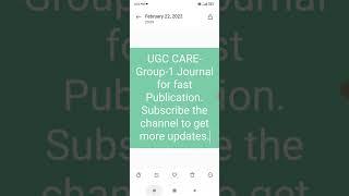 UGC-CARE Group-1 Journal for fast Publication ( Unpaid)