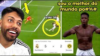 VINI JR BOLA DE OURO!  REAL MADRID 5 X 2 BORUSSIA - MALVADEZA FAZ HAT TRICK e CHOCA O MUNDO -