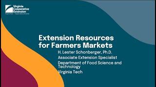 Extension Resources for Farmers Markets in Virginia