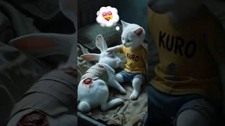 Heroic Story: Amazing Cat Saves Rabbit from Evil Hunter – Cat Story #cartoon #funny #animation #cute
