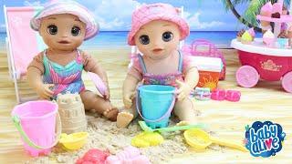 BABY ALIVE GÊMEAS NINA E HANNA VÃO PASSAR O DIA NA PRAIA