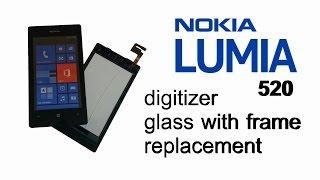 Nokia Lumia 520 / 521 - How to Replace Broken Touch screen Digitizer Glass with Frame