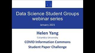 Midwest Big Data Innovation Hub Data Science Student Groups Webinar, January 15, 2021