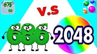 Bounce Merge 2048 vs Number Merge Warriors - Asmr Gameplay (Level Up Balls, Number Master Math Games