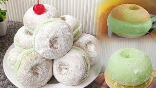 RESEP DONAT PANDAN SUSU EMPUK DAN LEMBUT||TIPS ADONAN TIDAK MUDAH MENGEMBANG KETIKA DI ROUNDING