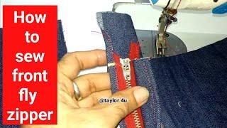 Sewing A Front Fly zipper | Jeans pant stitching