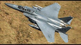 F-15 STRIKE EAGLES IN A COLD, WINDY AND SLIPPERY MACH LOOP - 4k