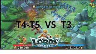 T4-T5 vs T3 Lords mobile