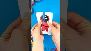 Making Paper Craft Trick with Pink Soldier by Squid Game #squidgame2 #squidgame #papercraft #trick