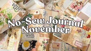 No-Sew Journal November: Daily art journaling prompts & weekly mini journals! 