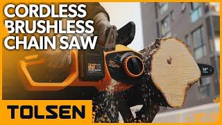 TOLSEN 20V Li-ion Brushless Cordless Chain Saw 14" China Saw