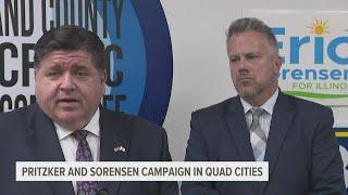 Gov. Pritzker stops in Quad Cities with IL-17 candidate Eric Sorensen