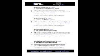 ESPO Hub - We have new Job Postings - BOSTON, MA area #bostonjob #gigs  #eventprofessionals