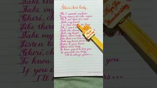 Cheri, cheri lady - Lyrics | Nga Lee Handwriting