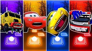 Truck Eater vs Lighting McQueen vs Car Eater vs Police Car Eater | Tiles Hop EDM Rush