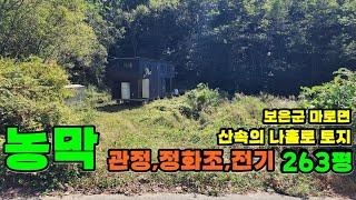 40916번 2층고급 농막 토지매매 8500만원 263평 (농막,관정,전기,정화조) 야산밑에 나홀로 토지 진입로가 좋은토지 고 #보은부동산 #괴산부동산 #충북부동산