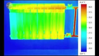 Тепловизионная съемка нагрева батареи отопления