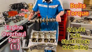 2AR Engine Reassembly || Short Block Rebuilding Of Toyota RAV4