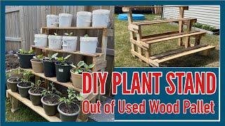 DIY Plant Stand Out of Used Wood Pallet | Staircase Style Plant Stand