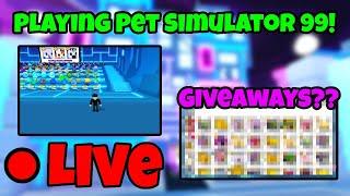 PLAYING AND GRINDING PET SIMULATOR 99 + GIVEAWAYS | COME JOIN!!