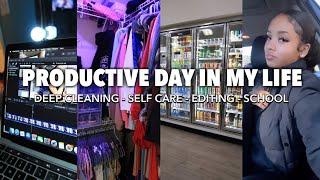 Productive Day in My Life (deep cleaning, editing, self care, school, running errands)  || Idenati