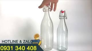 Chai thủy tinh 500ml Chai thủy tinh 500 ml quai gài phong cách Italy